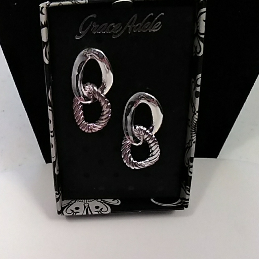 Cheyenne silver post drop earrings Grace Adele